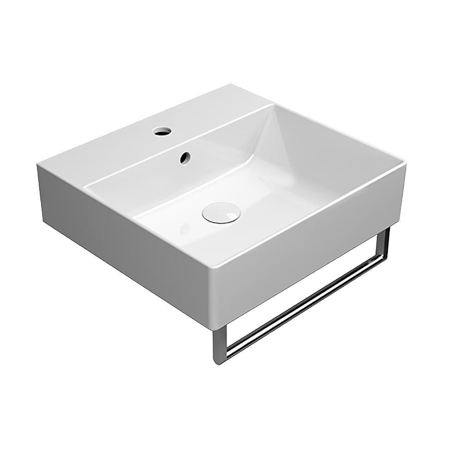 Плитка GSI Kube X Раковина накладная/подвесная KUBE X 500x470x160 мм с отверстием под смеситель белый  поверхность глянец