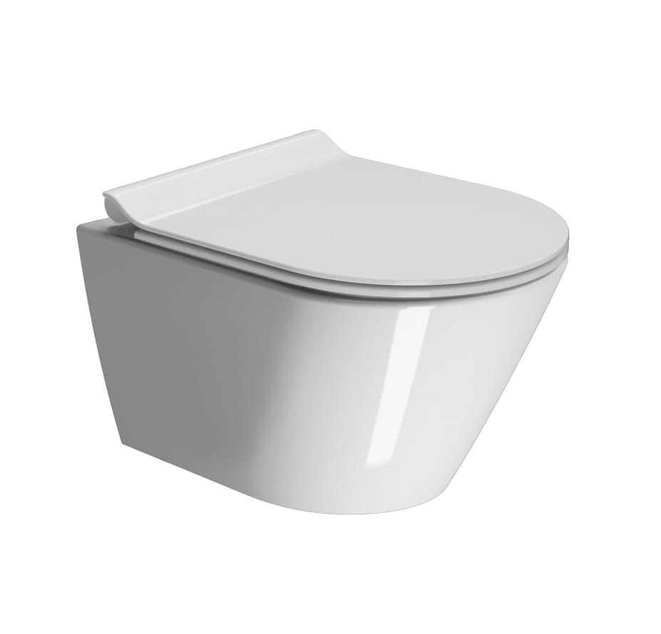 Плитка GSI Kube X Унитаз подвесной KUBE X Genius Flush с крепежом без сиденья белый  поверхность глянец