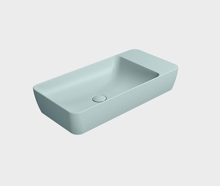 Плитка GSI Modo Раковина накладная MODO 700x350x130 мм голубой матовый  поверхность матовая, рельефная