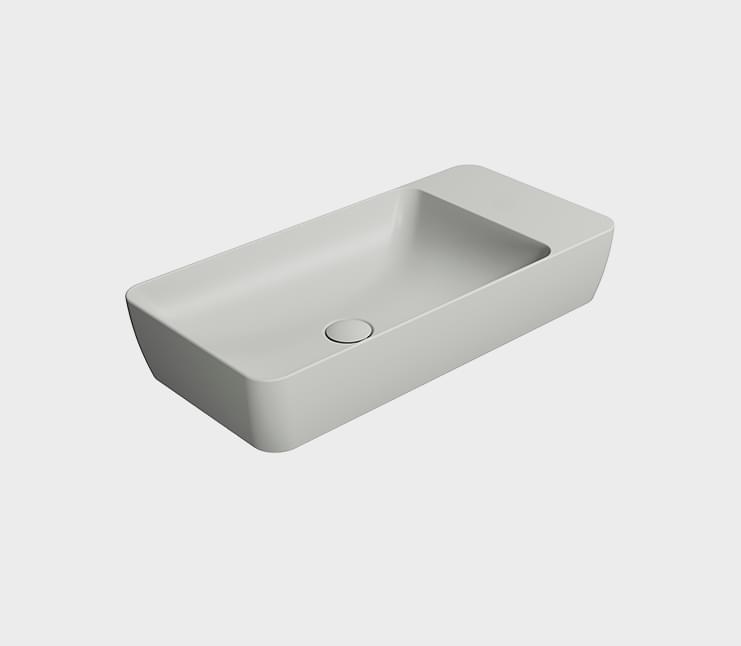 Плитка GSI Modo Раковина накладная MODO 700x350x130 мм серый матовый  поверхность матовая, рельефная