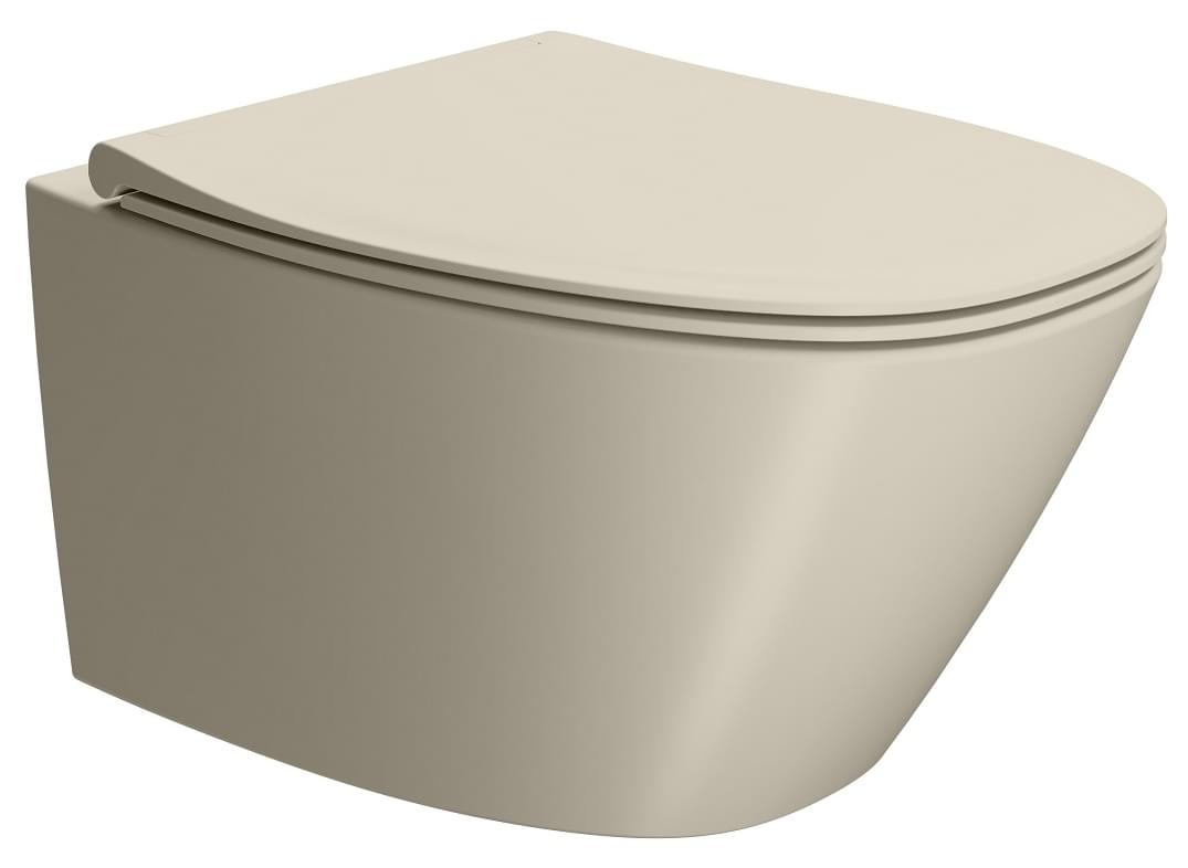 Плитка GSI Modo Унитаз подвесной MODO+ Swirlflush с креплением без сиденья бежевый матовый  поверхность матовая