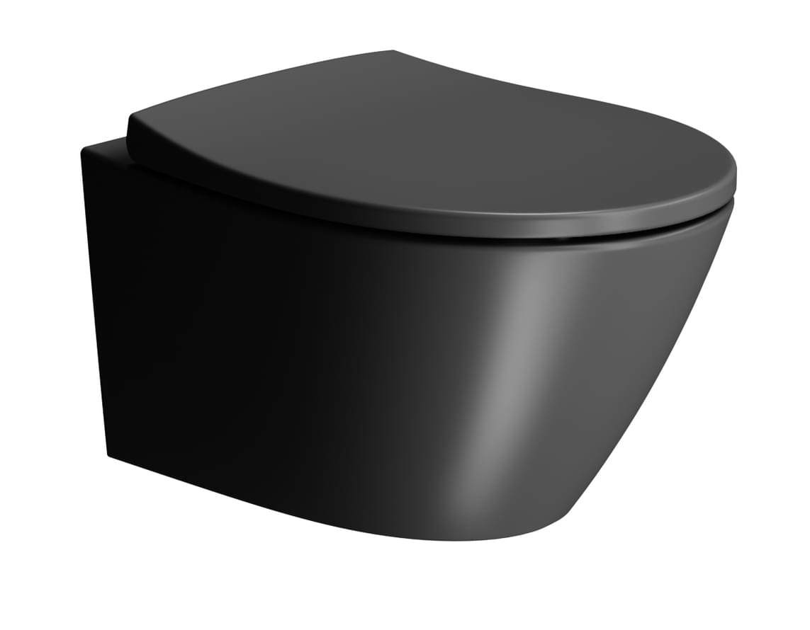 Плитка GSI Modo Унитаз подвесной MODO Swirlflush с креплением без сиденья черный матовый  поверхность матовая