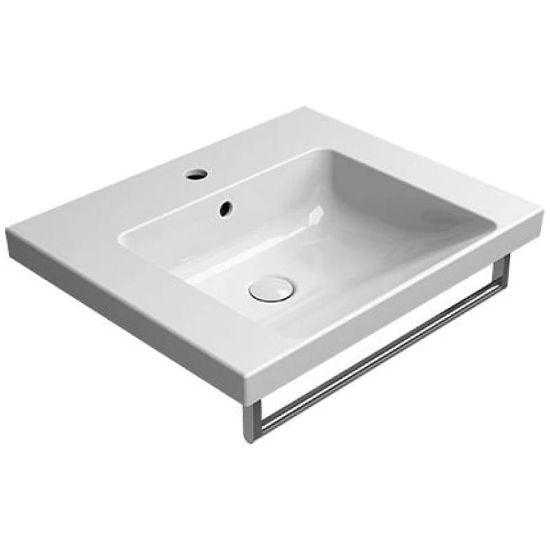 Плитка GSI Norm Раковина подвесная/встраиваемая NORM 600x500x180 мм с отверстием под смеситель белый  поверхность глянец