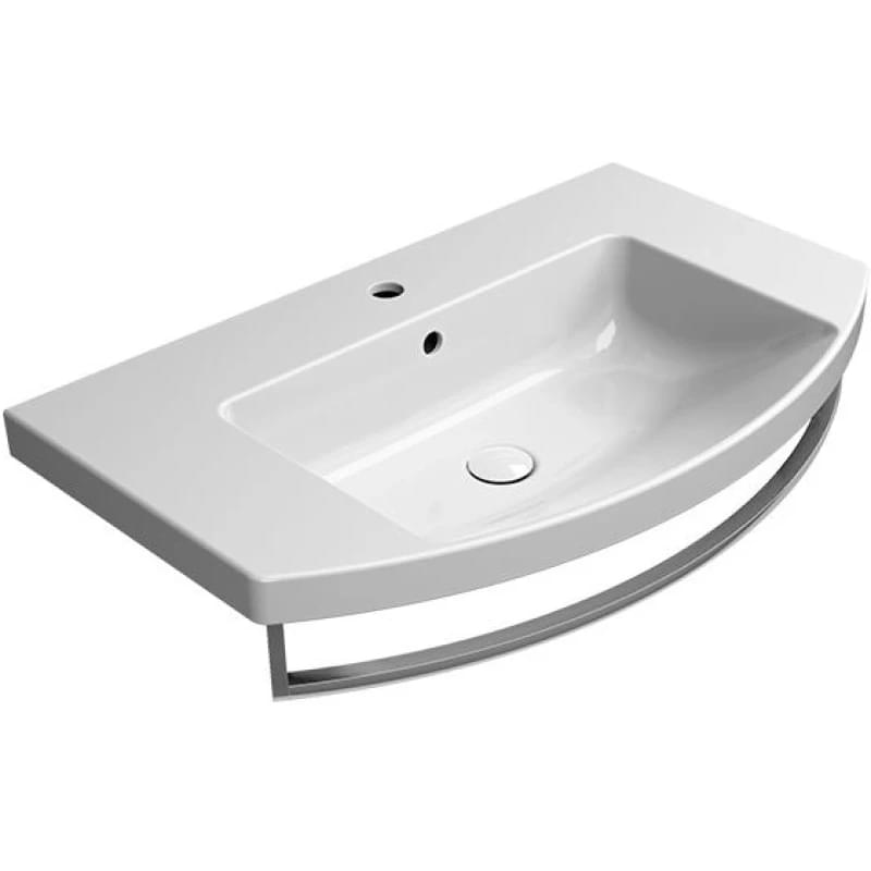 Плитка GSI Norm Раковина подвесная/встраиваемая NORM 800x500x180 мм округлая с отверстием под смеситель белый  поверхность глянец