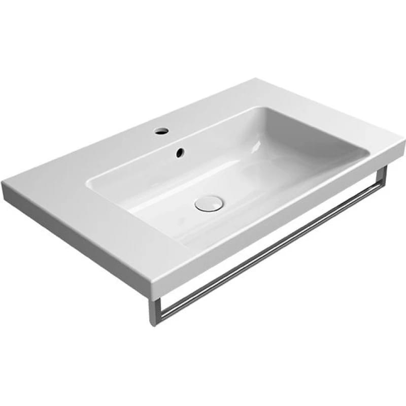 Плитка GSI Norm Раковина подвесная/встраиваемая NORM 800x500x180 мм с отверстием под смеситель белый  поверхность глянец