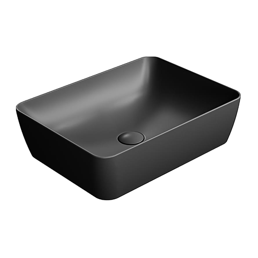 Плитка GSI Nubes Раковина накладная NUBES 500x380x140 мм черный матовый  поверхность матовая