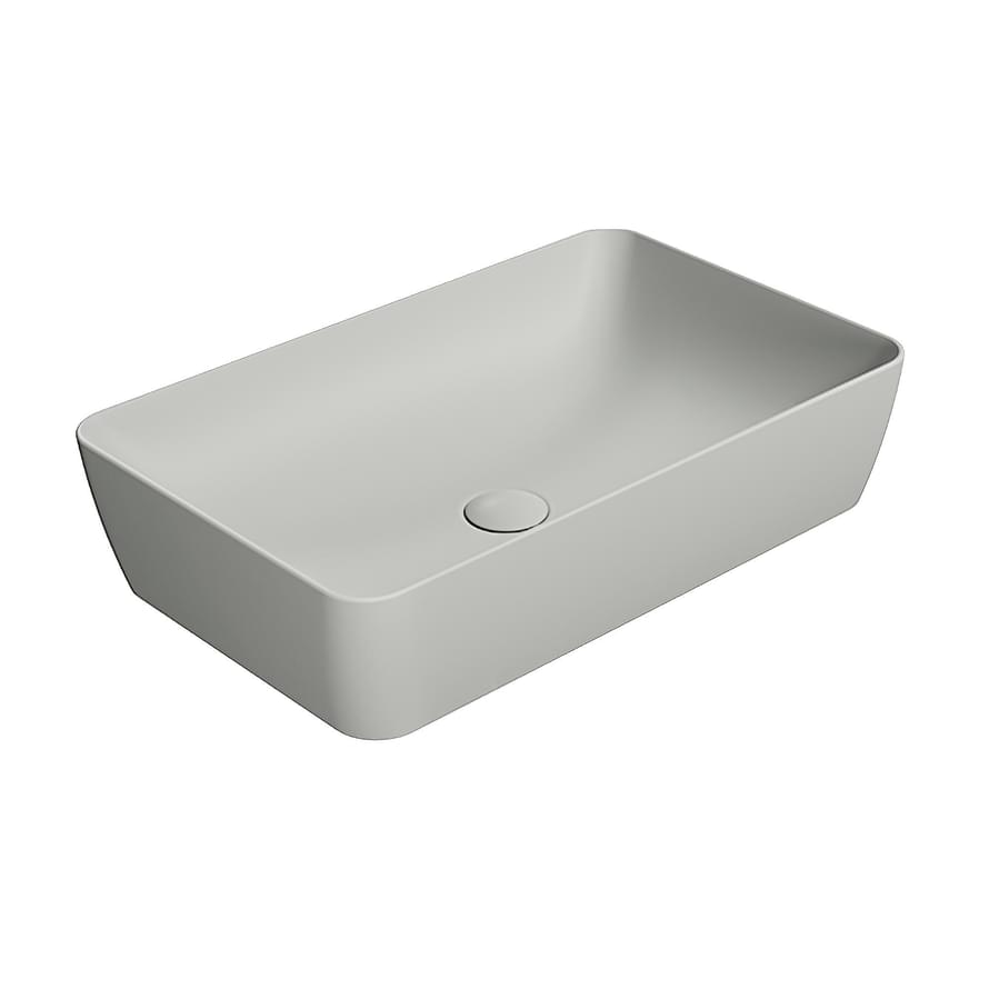 Плитка GSI Nubes Раковина накладная NUBES 600x380x140 мм серый матовый  поверхность матовая