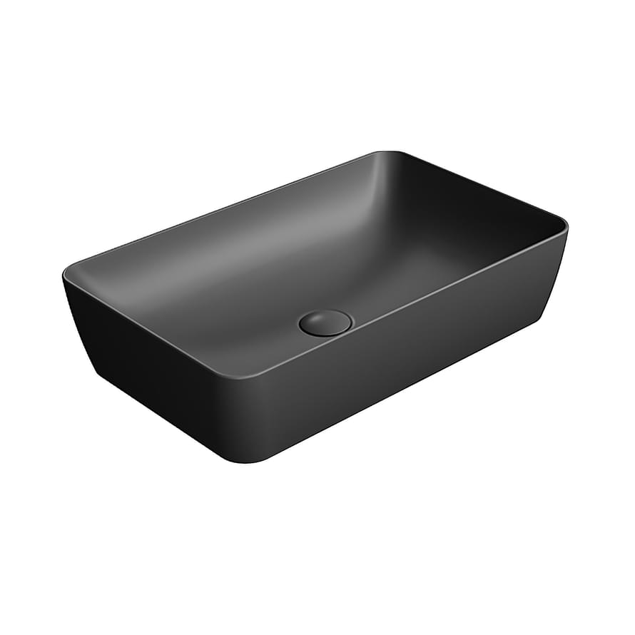 Плитка GSI Nubes Раковина накладная NUBES 600x380x140 мм черный матовый  поверхность матовая
