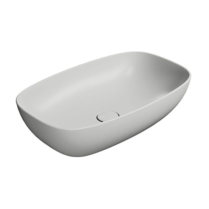 Плитка GSI Nubes Раковина накладная NUBES 600x380x160 мм серый матовый  поверхность матовая