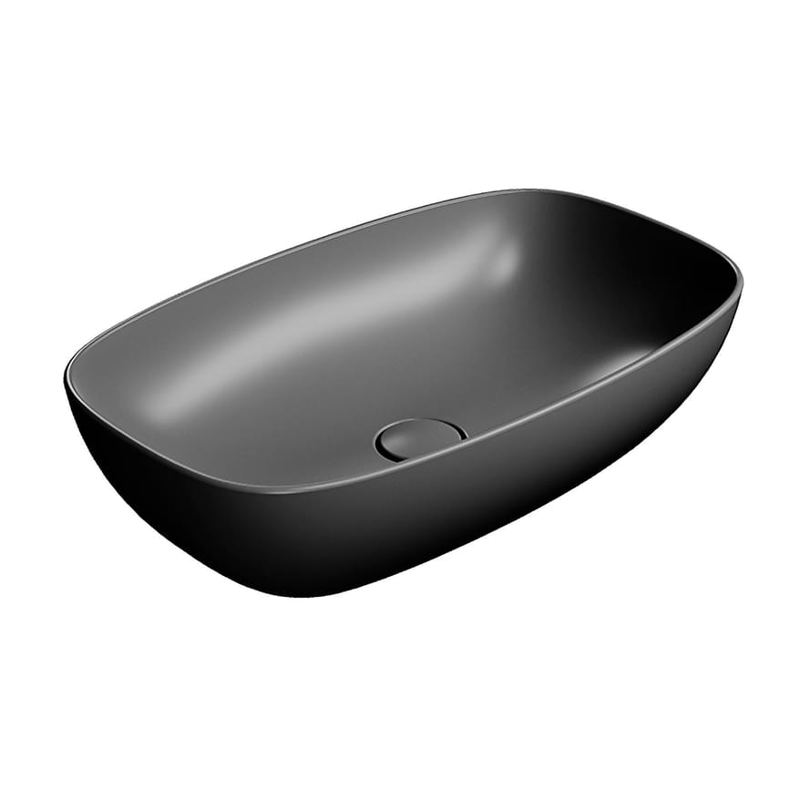 Плитка GSI Nubes Раковина накладная NUBES 600x380x160 мм черный матовый  поверхность матовая