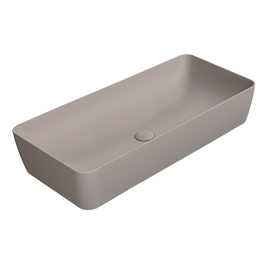Плитка GSI Nubes Раковина накладная NUBES 800x400x140 мм серый беж матовый  поверхность матовая