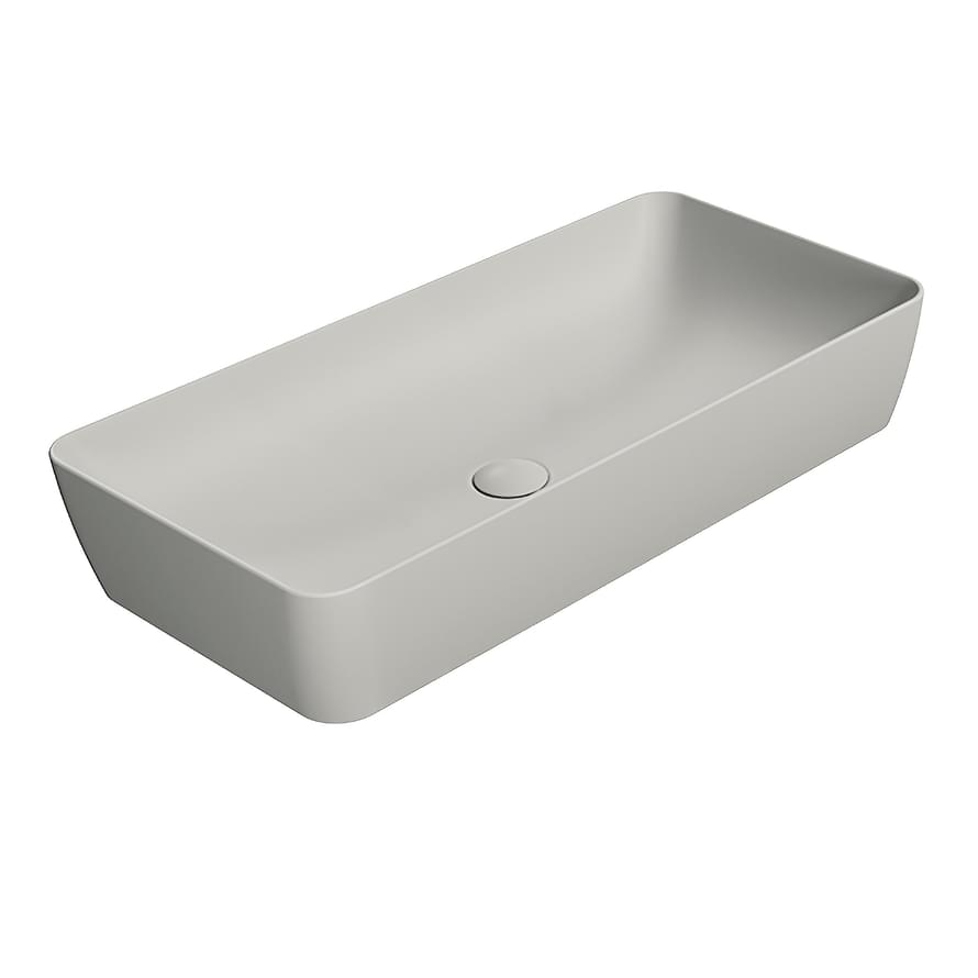 Плитка GSI Nubes Раковина накладная NUBES 800x400x140 мм серый матовый  поверхность матовая