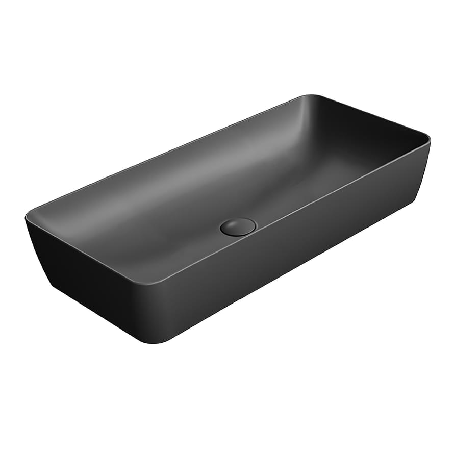 Плитка GSI Nubes Раковина накладная NUBES 800x400x140 мм черный матовый  поверхность матовая