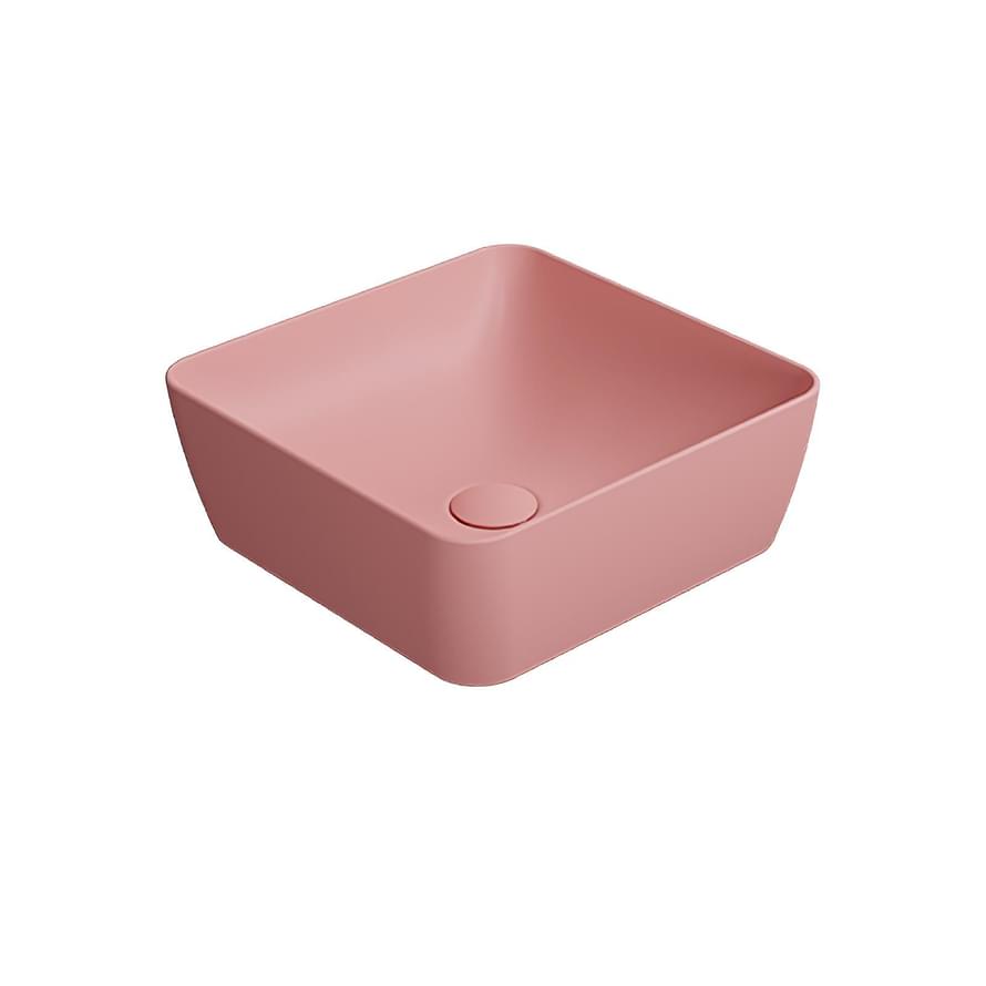 Плитка GSI Nubes Раковина накладная NUBES квадратная 380x380x140 мм розовый матовый  поверхность матовая