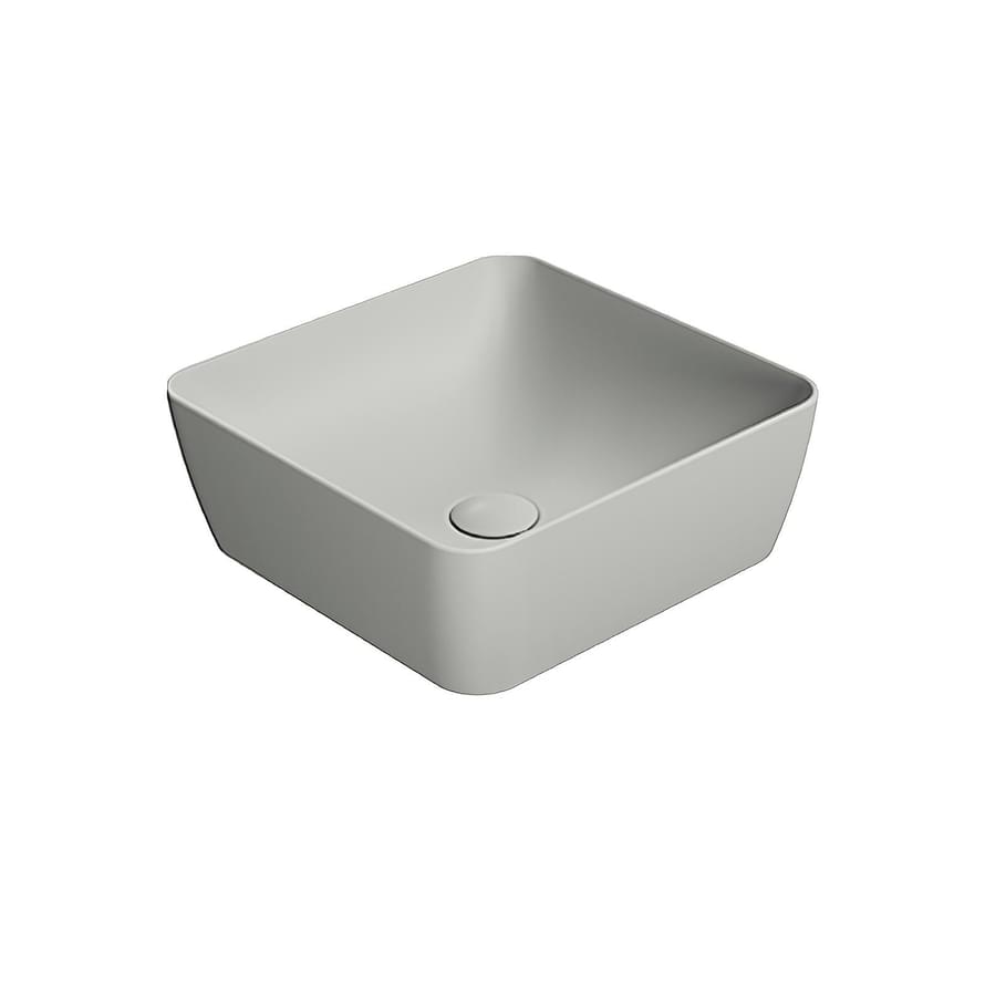 Плитка GSI Nubes Раковина накладная NUBES квадратная 380x380x140 мм серый матовый  поверхность матовая