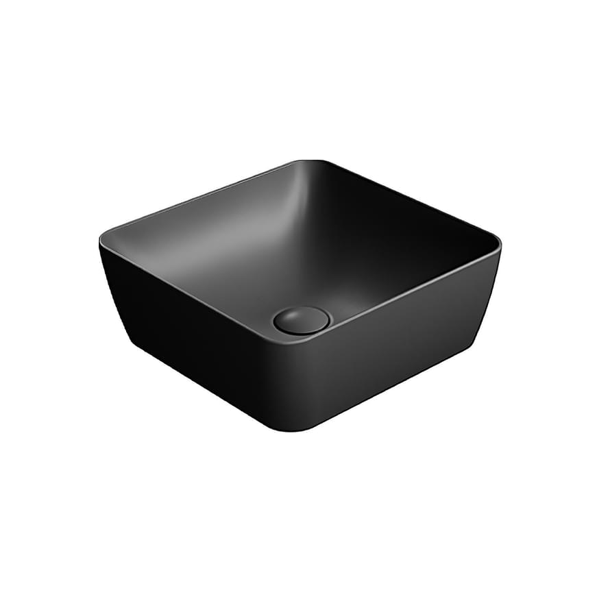 Плитка GSI Nubes Раковина накладная NUBES квадратная 380x380x140 мм черный матовый  поверхность матовая