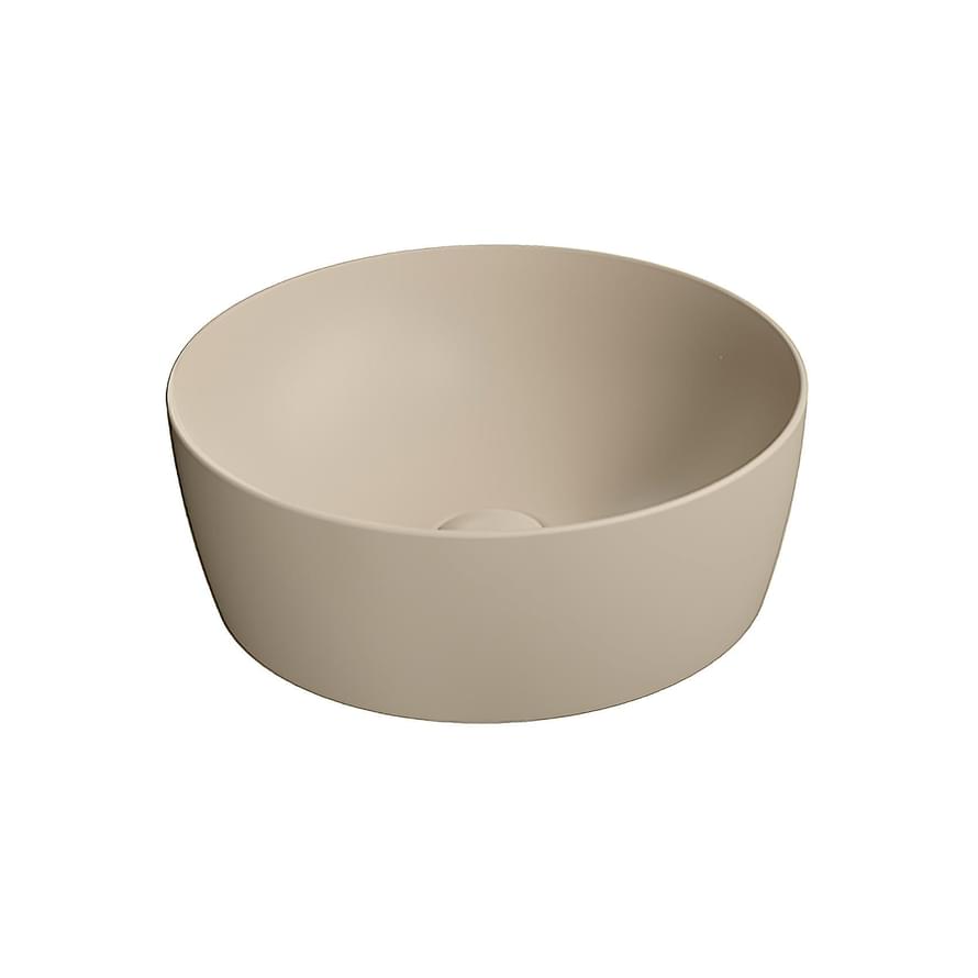 Плитка GSI Nubes Раковина накладная NUBES круглая 400x400x140 мм бежевый матовый  поверхность матовая