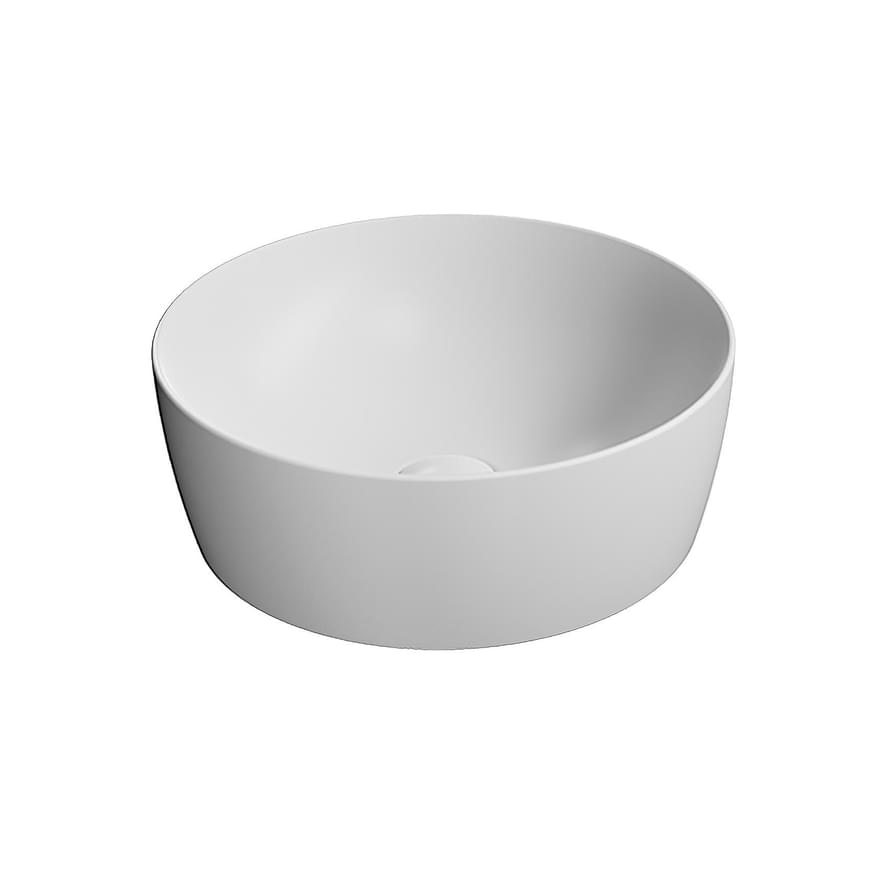 Плитка GSI Nubes Раковина накладная NUBES круглая 400x400x140 мм белый матовый  поверхность матовая