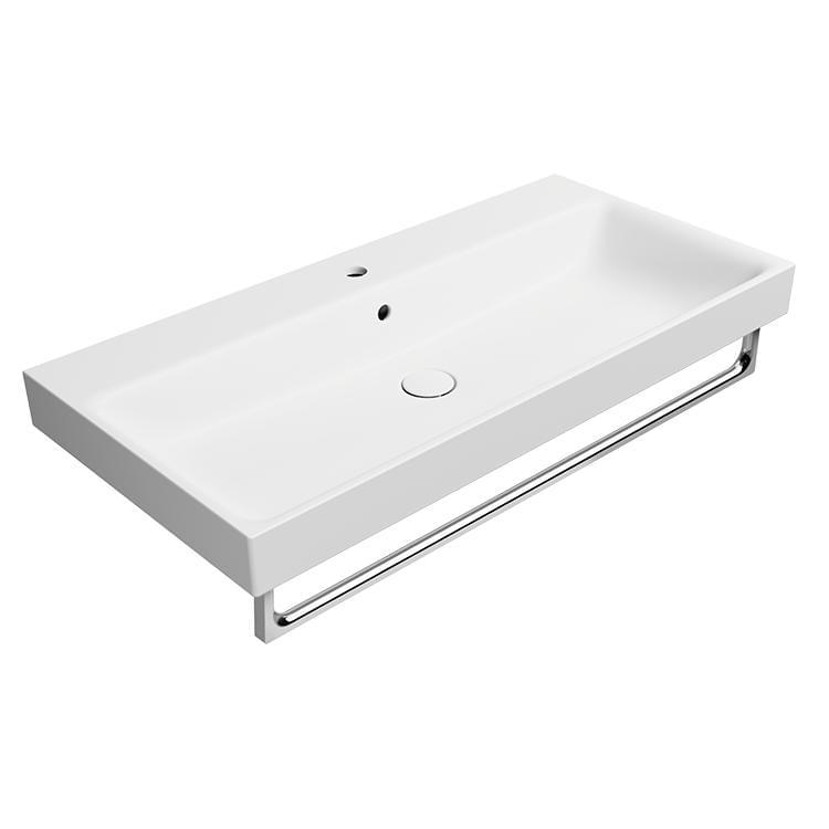 Плитка GSI Nubes Раковина накладная/подвесная NUBES 1000x500x190 мм с отверстием под смеситель белый матовый  поверхность матовая