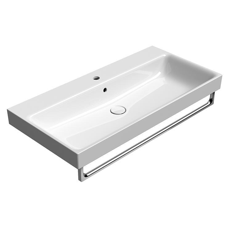 Плитка GSI Nubes Раковина накладная/подвесная NUBES 1000x500x190 мм с отверстием под смеситель белый  поверхность глянец