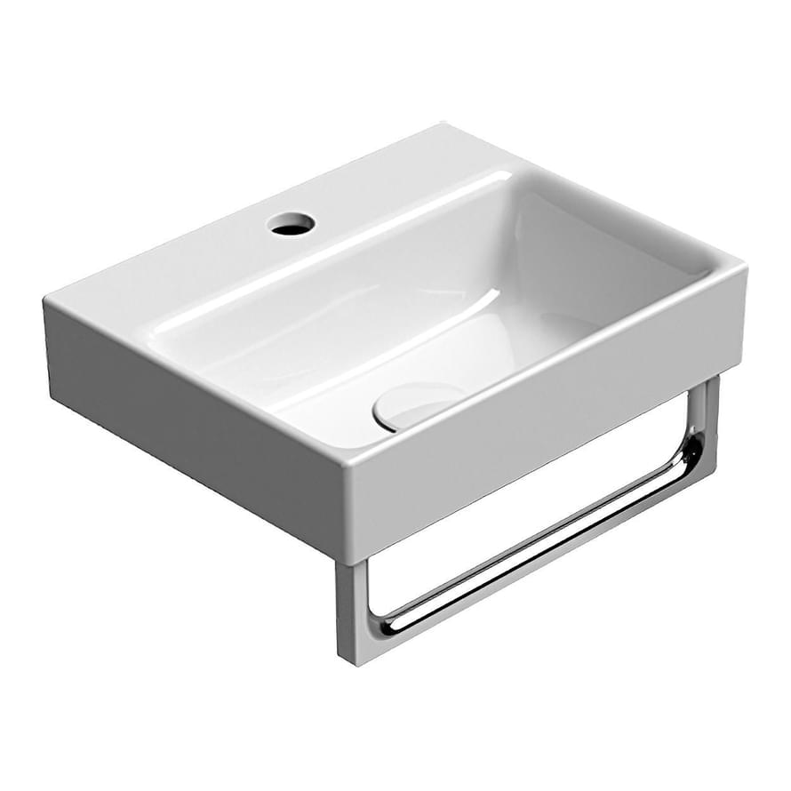 Плитка GSI Nubes Раковина накладная/подвесная NUBES 400x320x160 мм с отверстием под смеситель справа/слева белый  поверхность глянец