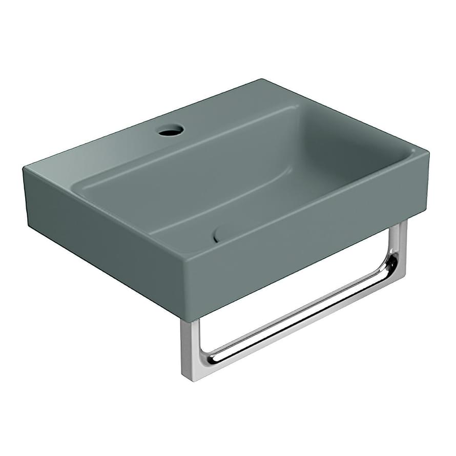 Плитка GSI Nubes Раковина накладная/подвесная NUBES 400x320x160 мм с отверстием под смеситель справа/слева зеленый матовый  поверхность матовая