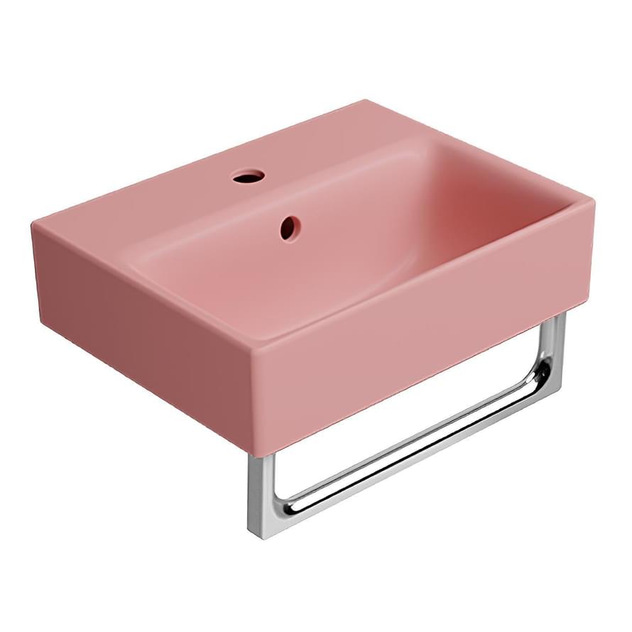 Плитка GSI Nubes Раковина накладная/подвесная NUBES 400x320x160 мм с отверстием под смеситель справа/слева розовый матовый  поверхность матовая