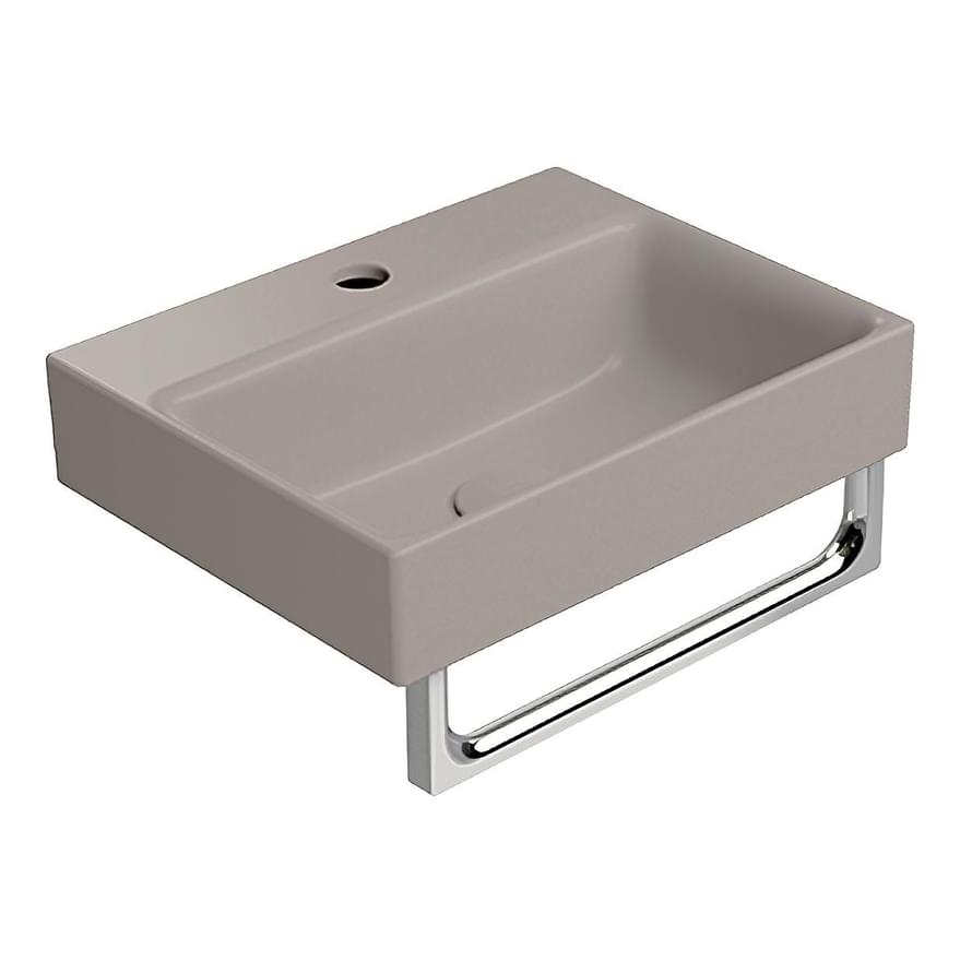 Плитка GSI Nubes Раковина накладная/подвесная NUBES 400x320x160 мм с отверстием под смеситель справа/слева серый беж матовый  поверхность матовая