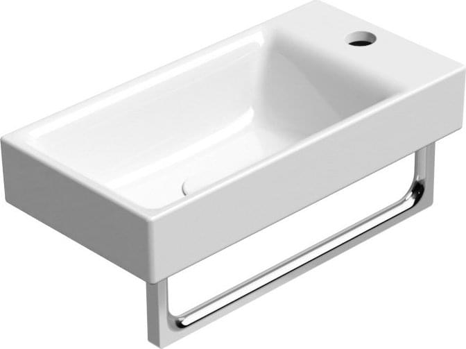 Плитка GSI Nubes Раковина накладная/подвесная NUBES 500x250x135 мм с отверстием под смеситель справа/слева белый  поверхность глянец