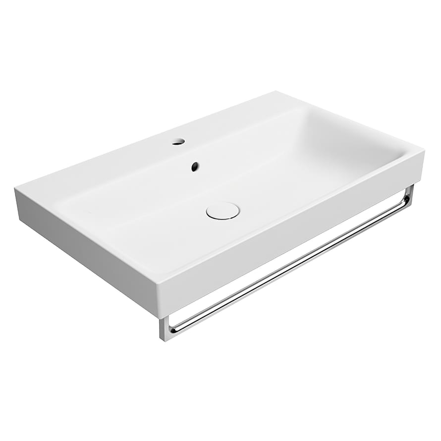 Плитка GSI Nubes Раковина накладная/подвесная NUBES 800x500x190 мм с отверстием под смеситель белый матовый  поверхность матовая