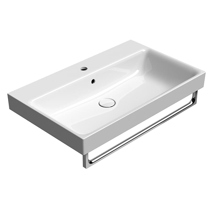 Плитка GSI Nubes Раковина накладная/подвесная NUBES 800x500x190 мм с отверстием под смеситель белый  поверхность глянец