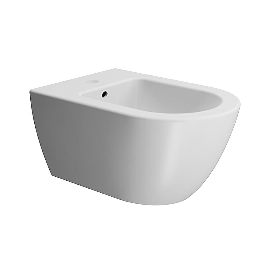 Плитка GSI Pura Биде PURA Swirlflush подвесное с креплением белый матовый  поверхность матовая