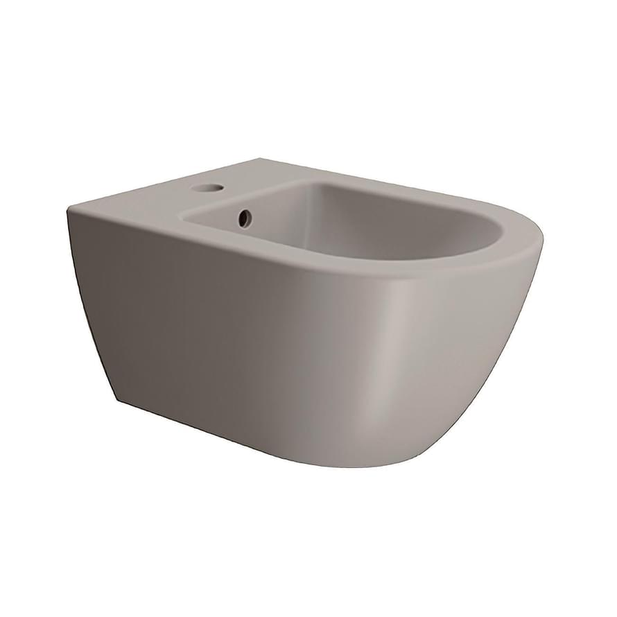 Плитка GSI Pura Биде PURA Swirlflush подвесное с креплением серый беж матовый  поверхность матовая