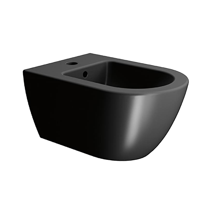 Плитка GSI Pura Биде PURA Swirlflush подвесное с креплением черный матовый  поверхность матовая