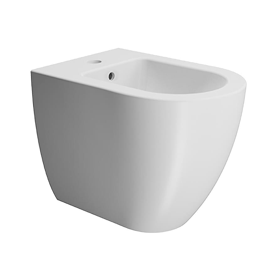 Плитка GSI Pura Биде PURA Swirlflush приставное с креплением белый матовый  поверхность матовая