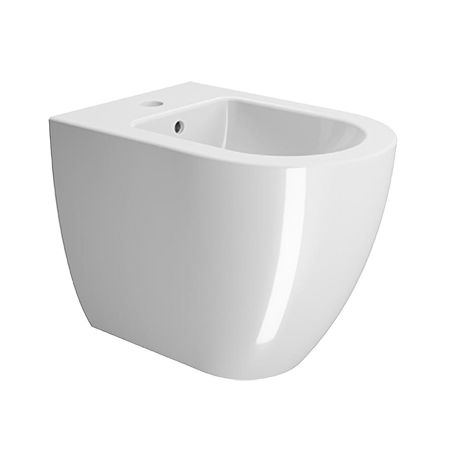 Плитка GSI Pura Биде PURA Swirlflush приставное с креплением белый  поверхность глянец