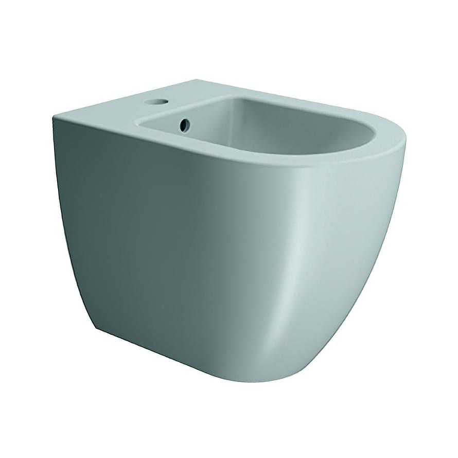 Плитка GSI Pura Биде PURA Swirlflush приставное с креплением голубой матовый  поверхность матовая