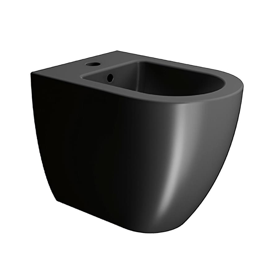 Плитка GSI Pura Биде PURA Swirlflush приставное с креплением черный матовый  поверхность матовая