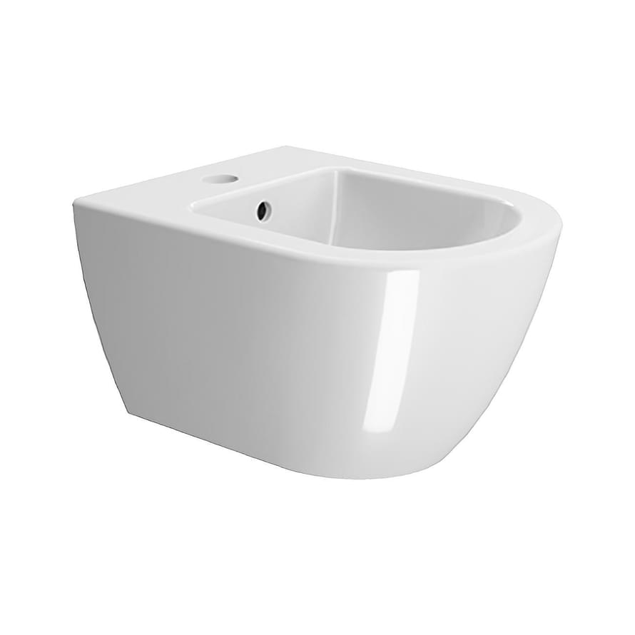 Плитка GSI Pura Биде подвесное PURA Swirlflush с креплением белый  поверхность глянец