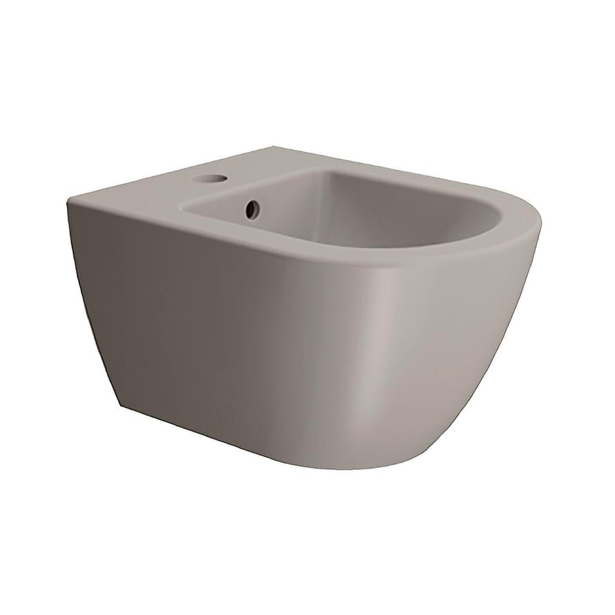 Плитка GSI Pura Биде подвесное PURA Swirlflush с креплением серый беж матовый  поверхность матовая