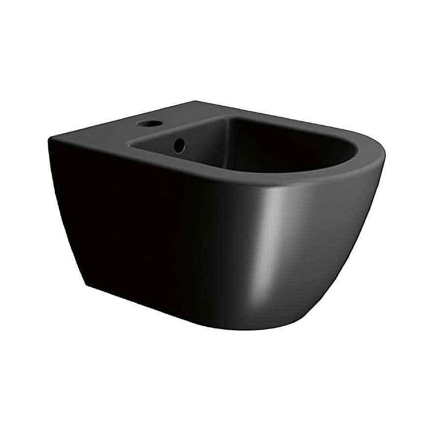 Плитка GSI Pura Биде подвесное PURA Swirlflush с креплением черный матовый  поверхность матовая