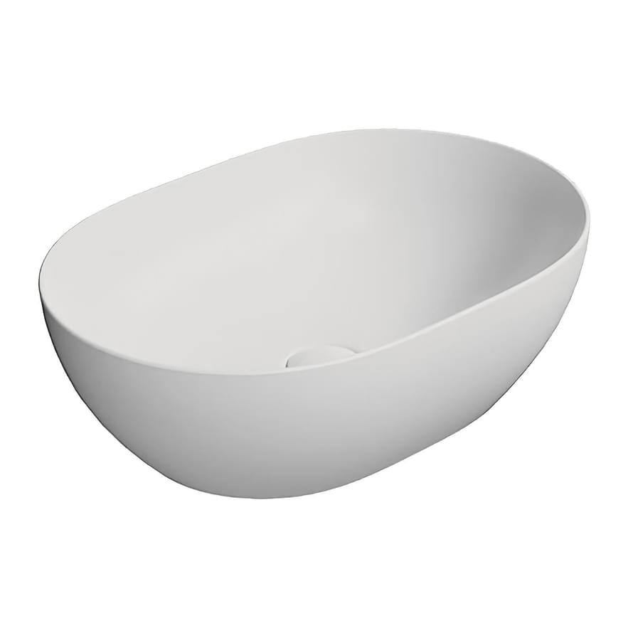 Плитка GSI Pura Раковина накладная PURA 500x350x160 мм белый матовый  поверхность матовая