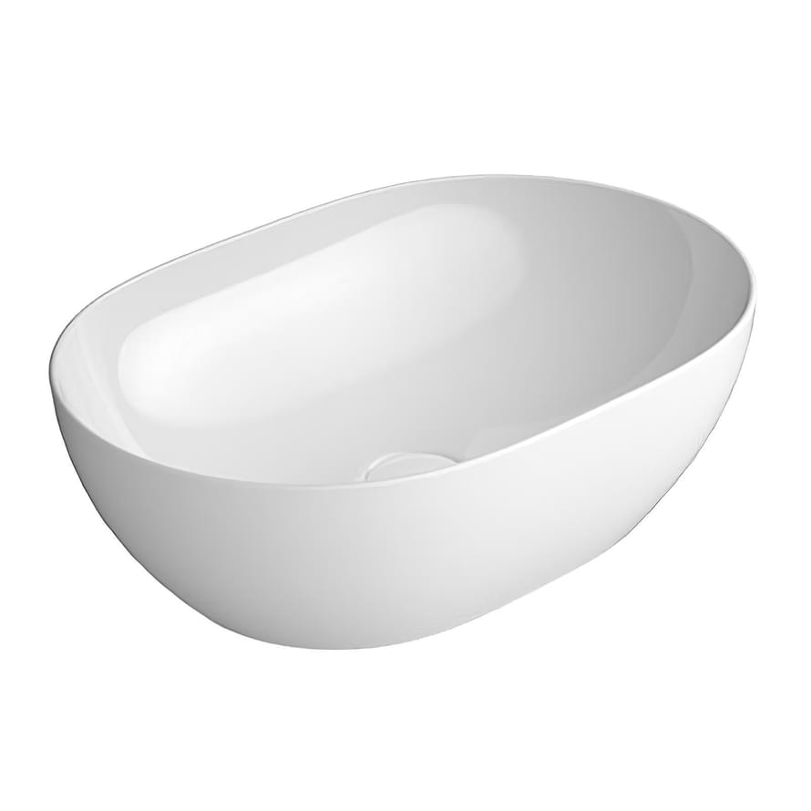 Плитка GSI Pura Раковина накладная PURA 500x350x160 мм белый  поверхность глянец