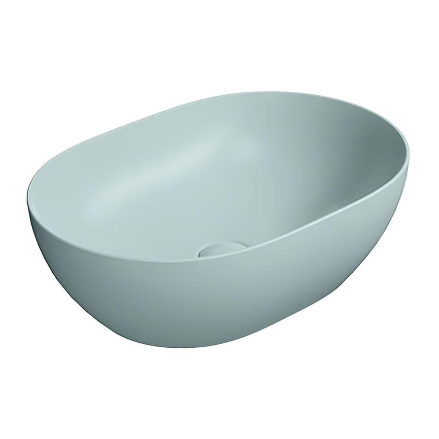 Плитка GSI Pura Раковина накладная PURA 500x350x160 мм голубой матовый  поверхность матовая