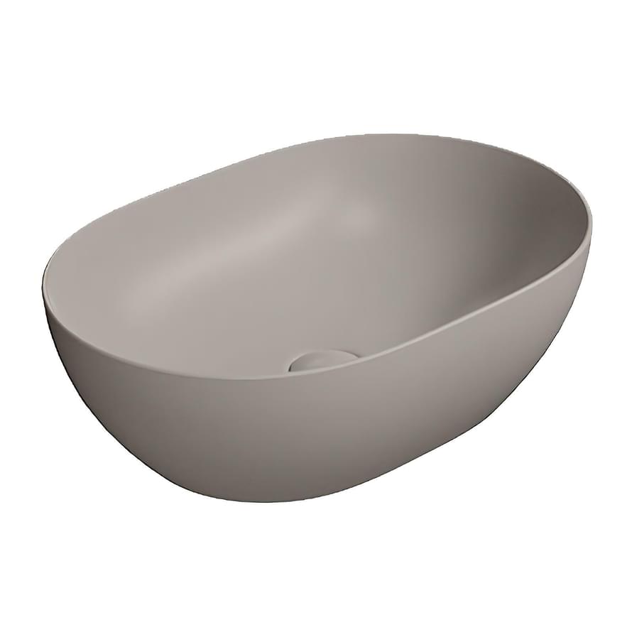 Плитка GSI Pura Раковина накладная PURA 500x350x160 мм серый беж матовый  поверхность матовая