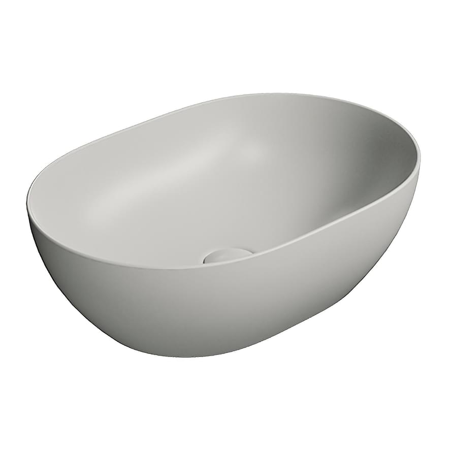 Плитка GSI Pura Раковина накладная PURA 500x350x160 мм серый матовый  поверхность матовая