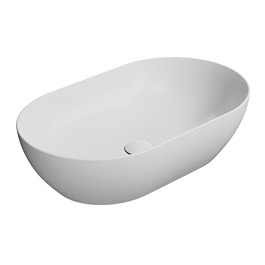 Плитка GSI Pura Раковина накладная PURA 600x370x160 мм белый матовый  поверхность матовая