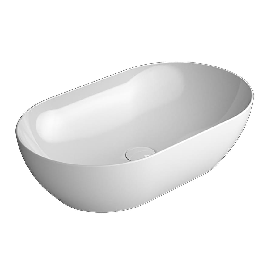 Плитка GSI Pura Раковина накладная PURA 600x370x160 мм белый  поверхность глянец