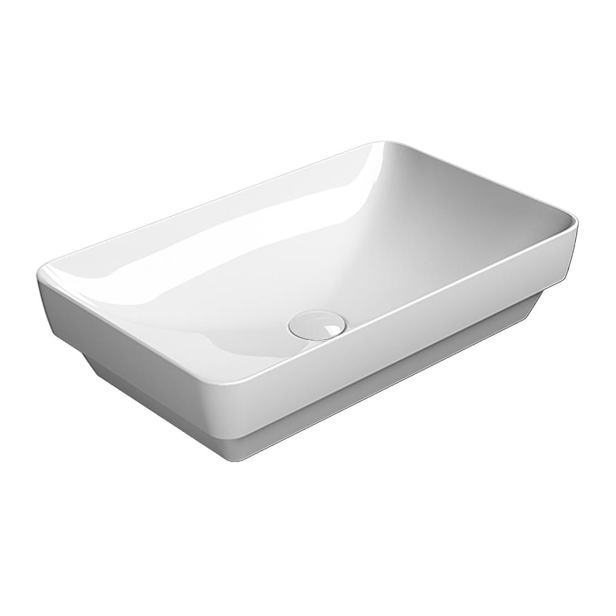 Плитка GSI Pura Раковина накладная PURA 600x380x140 мм белый  поверхность глянец