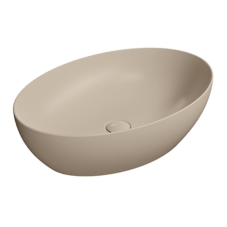 Плитка GSI Pura Раковина накладная PURA 600x420x160 мм бежевый матовый  поверхность матовая